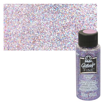 Open in modal - FolkArt Glitterific Fine Acrylic Paint - Purple - Bottle and Swatch