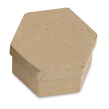Open in modal - Paper Mache Mini Box - 2-7/8" x 2-7/8", Hexagon
