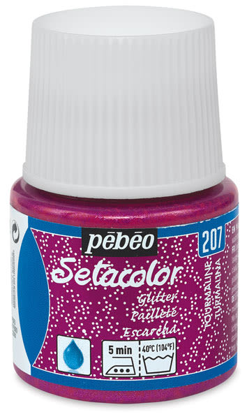 Pebeo Setacolor Fabric Paint - Front of Tourmaline Glitter Bottle