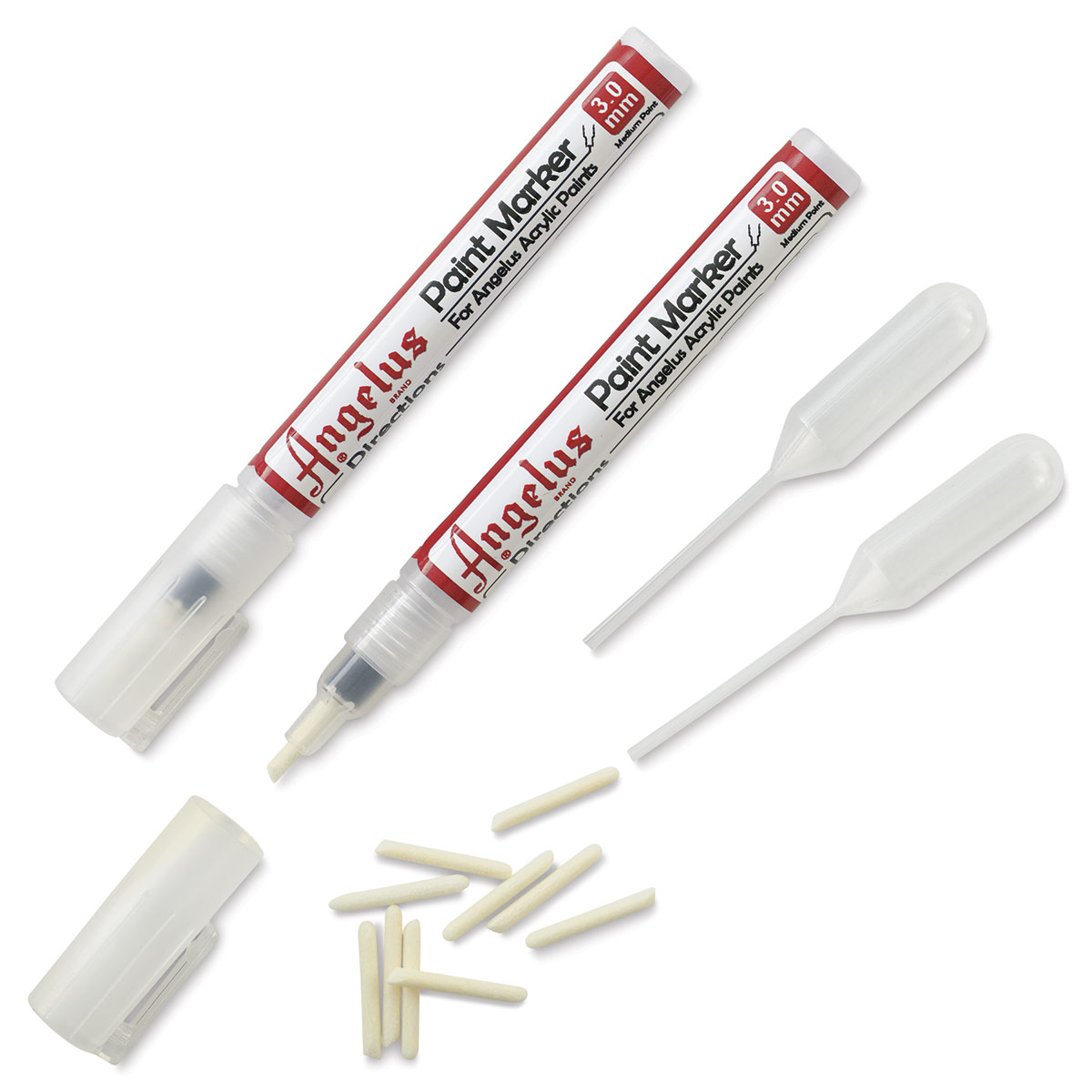 Angelus 5mm Clear Empty Paint Marker Set of 2 Refillable for Custom Projects 