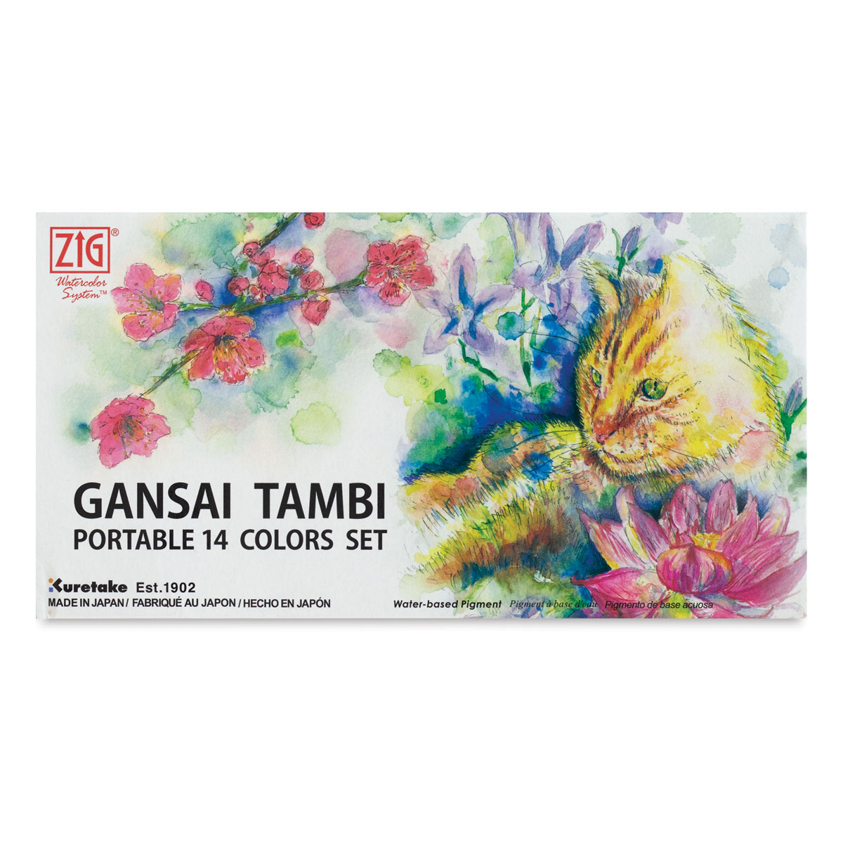 Kuretake Zig® Gansai Tambi 14-Color Portable Watercolor Set