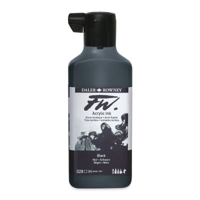 Daler-Rowney FW Acrylic Water-Resistant Artists Ink - 6 oz, Black