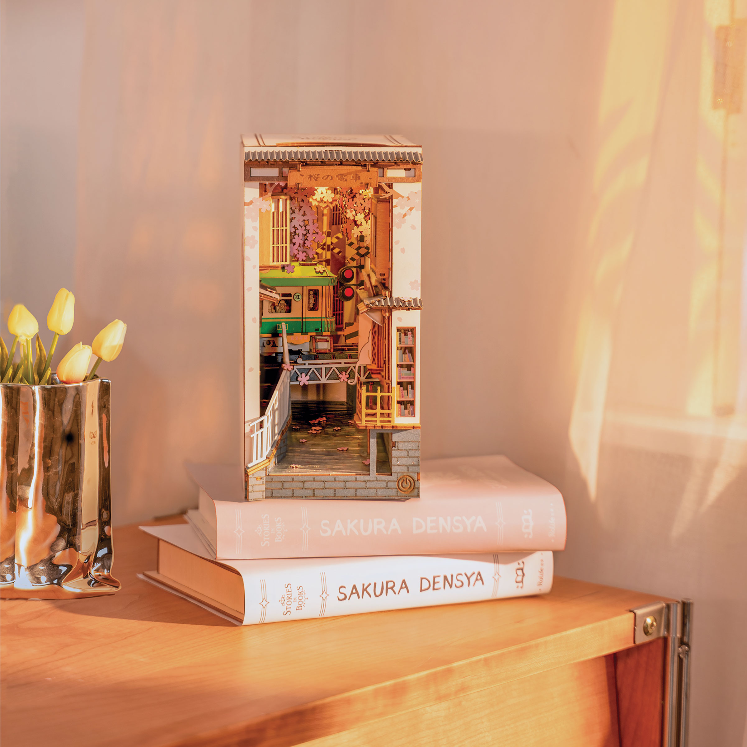 Rolife Sakura Densya DIY Book Nook Kit | BLICK Art Materials