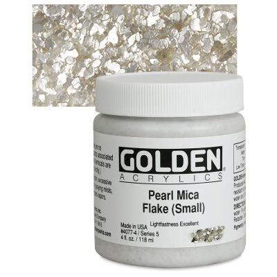 Golden Special Iridescent Acrylics - Pearl Mica Flake (Small), 4 oz jar