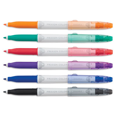 Pilot Frixion Colors Marker Pen Sets - 6 pc Set of Primary colors, uncapped and horizontal