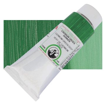 Open in modal - Old Holland Classic Oil Color - Cadmium Green Deep, 125 ml tube and swatch