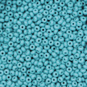 John Bead Czech Glass Seed Beads - Turquoise Blue, Opaque, 10/0, 22 g vial