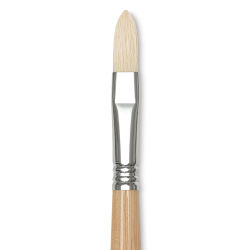Escoda Clasico Chungking White Bristle Brush - Filbert, Long Handle, Size 12