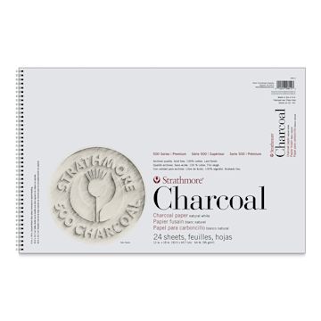 Open in modal - Strathmore 500 Series Charcoal Pad - 12'' x 18'', White, 24 Sheets