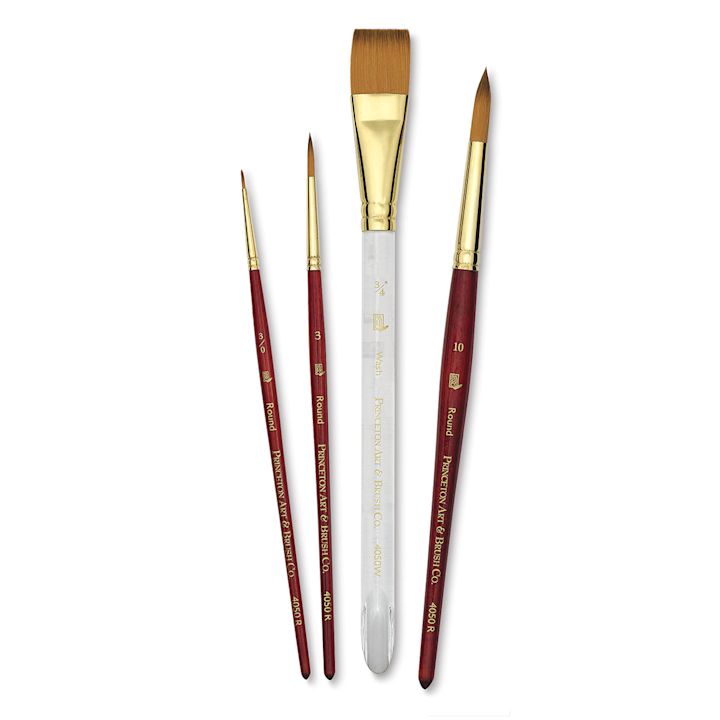 Princeton Pro Series 4000 Heritage Synthetic Sable Brushes Set of 4