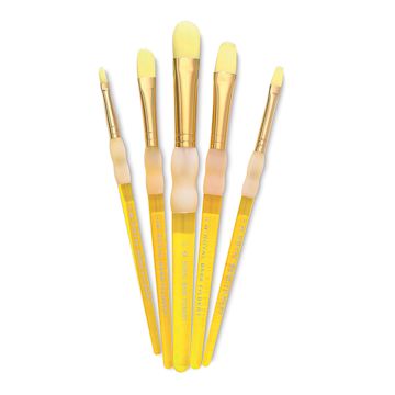 Open in modal - Royal & Langnickel Big Kid's Choice Lil' Grippers Synthetic Brushes - Filbert, Set of 5