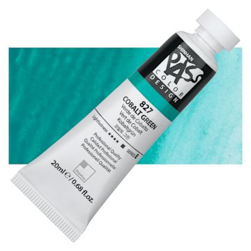Open in modal - ShinHan Pass Colors Opaque Watercolor Tube - Cobalt Green, 20 ml tube and swatch