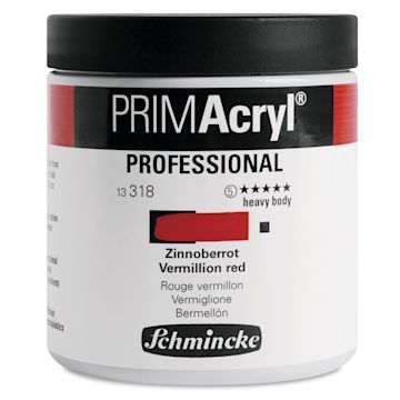 Open in modal - Schmincke Primacryl Professional Acrylic Paint - Vermilion Red, 237 ml Jar