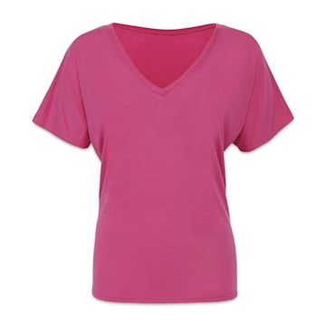 Open in modal - Bella + Canvas Slouchy V-neck T-shirt - Berry, X-Large - front