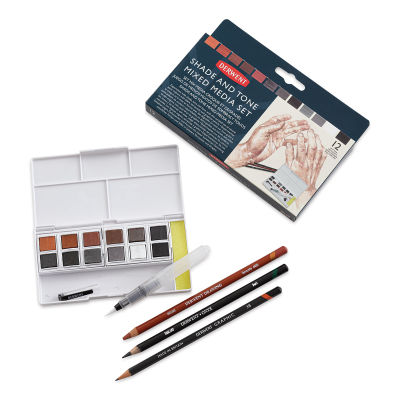Derwent Shade and Tone Mixed Media Set (Set contents shown with packaging)