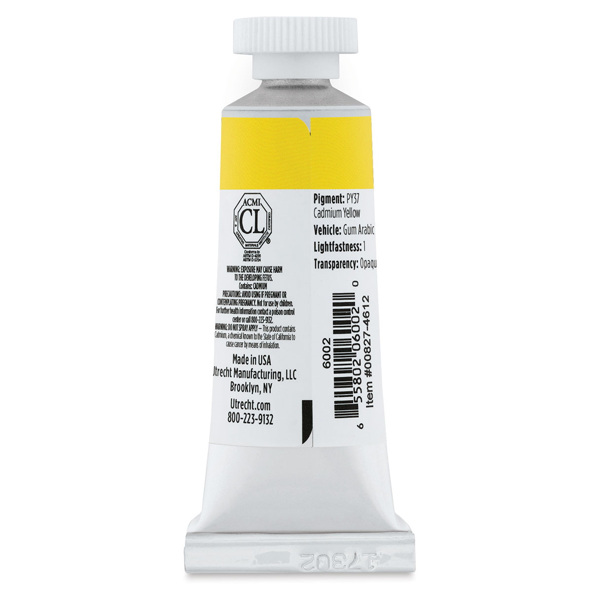 Utrecht Artists' Gouache - Permanent White, 14 ml tube