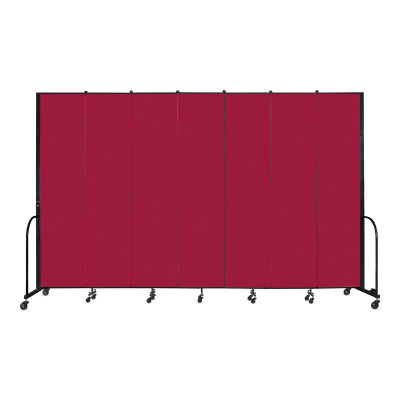Screenflex Portable Room Dividers - 8 ft, Red,  7 Panel
