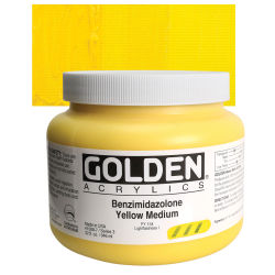 Golden Heavy Body Artist Acrylics - Benzimidazolone Yellow Medium, 32 oz