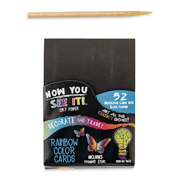 Open in modal - Now You See It Scratch and Reveal Art Paper - Color Splash, Pkg of 52 Cards, front of the packaging
