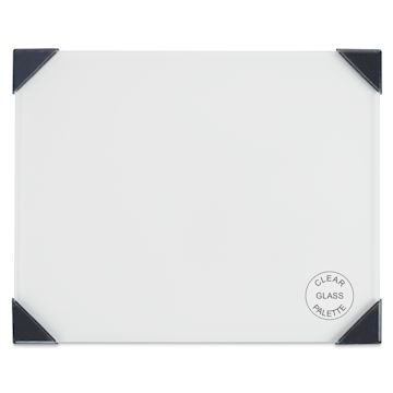 Open in modal - New Wave Posh Glass Tabletop Palette, Clear - 6.75" x 8.4"