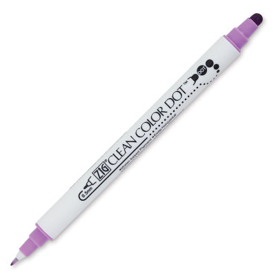 Zig Clean Color Dot Markers and Sets - Single Hyacinth Marker uncapped showing Dot and Pointed ends