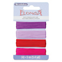 Beadalon Elonga Elastic Cord - Card 2, Set of 4 Strands, Assorted Colors, 5 m, 0.7 mm Dia.