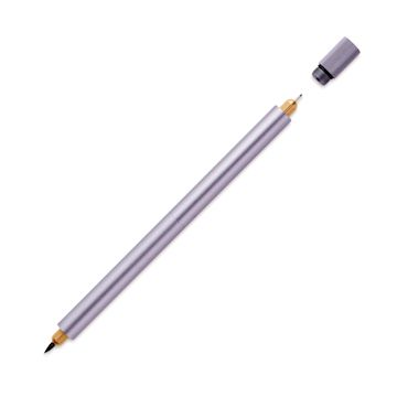 Open in modal - Tom's Studio Lumos Pro Refillable Dual Tip Pen Set - Lilac, pen with cap removed