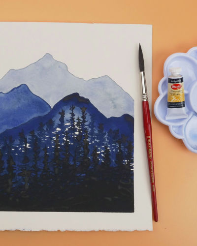 How to Paint Gradient Watercolor Mountains | BLICK Art Materials