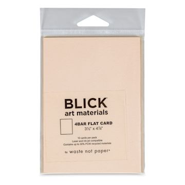 Open in modal - Blick Cards and Envelopes - 4 Bar Flat Card, Luxe Blush, 3-1/2" x 4-7/8", Pkg of 10, front of packaging