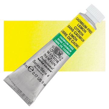 Open in modal - Winsor & Newton Professional Watercolor - Cadmium Free Lemon, 5 ml Tube and swatch