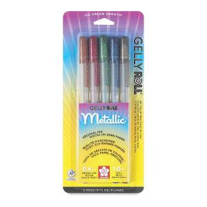 Sakura Gelly Roll Pens - Dark Metallic Colors, Medium Tip, Set of 5