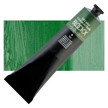 Open in modal - Blockx Artist Oil Color - Lamoriniere Green, 200 ml tube and swatch
