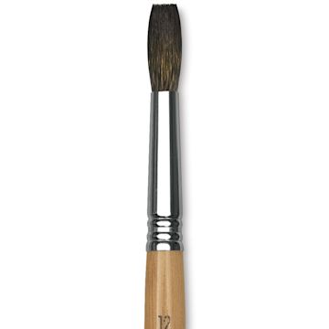 Open in modal - Escoda Squirrel Hair Ceramic Brush - Square Tip, Size 12 (Close-up of brush)