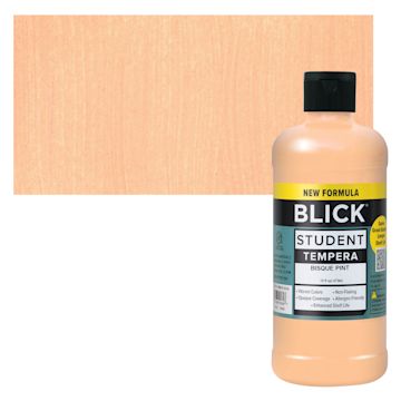 Open in modal - Blick Student Tempera Paint - Bisque, 16 oz bottle and swatch