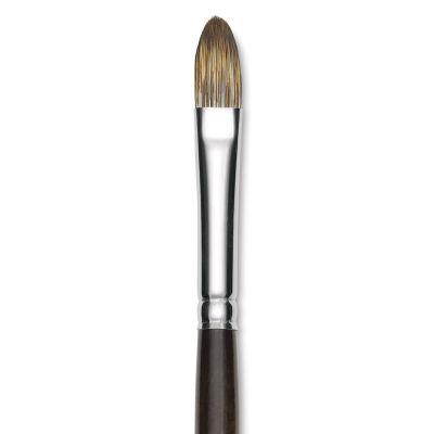 Silver Brush Monza Synthetic Mongoose Artist Brush - Long Handle, Cat's Tongue, Size 4 (close up)