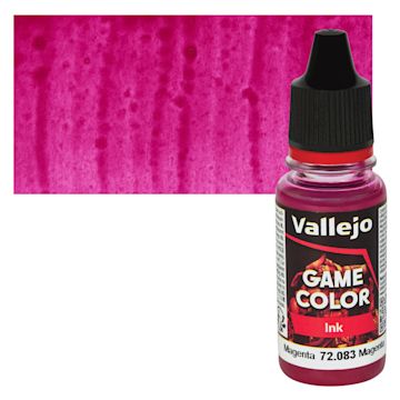 Open in modal - Vallejo Game Color Acrylic Ink - Magenta - Bottle and Swatch