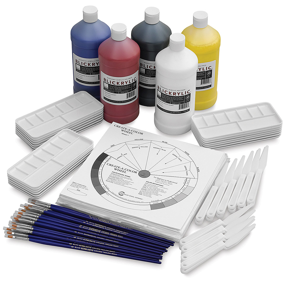 Blick Liquid Watercolors - Painting Class Kit, Set of 10 Colors, 8 oz Bottles