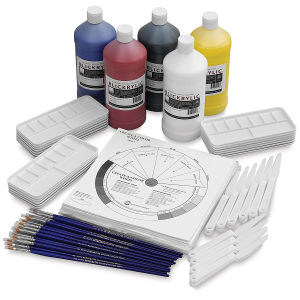 Blickrylic Student Acrylics - Color Mixing Set, 32 oz Bottles (Class pack contents shown)