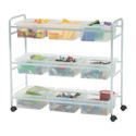Copernicus STEM Storage Cart - White, 9 Clear Bins