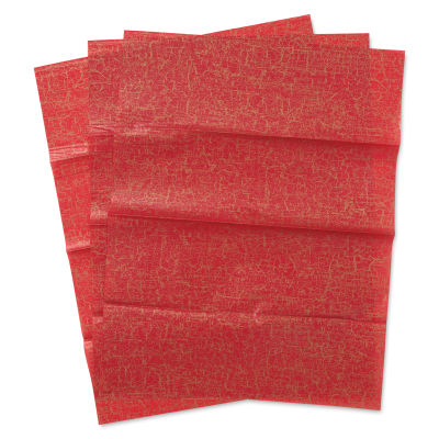 DecoPatch Decorative Papers - Red/Gold, Pkg of 3, fanned out