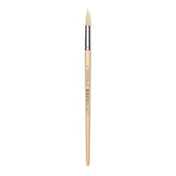 Open in modal - Utrecht Rhenish Pure Hog Bristle Brush - Round, Size 10, Long Handle