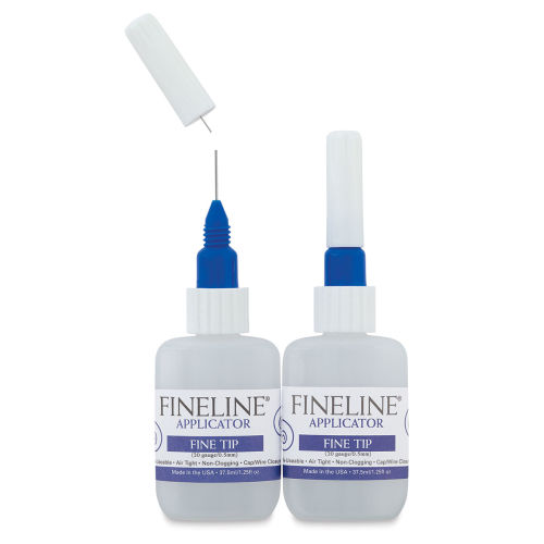 Fineline Precision Applicators - 18 Gauge Tip, Pkg of 2 Refillable Bottles  w/tips, 1.25 oz