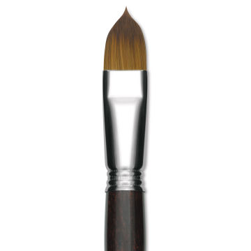 Escoda Prado Tame Synthetic Brush - Filbert, Short Handle, Size 20 (Close-up of brush)