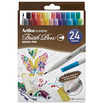 Open in modal - Artline Supreme Brush Pens - Set of 24, Assorted Colors (front of package)