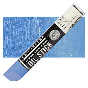 Open in modal - Sennelier Artists' Oil Stick - Light Blue 38 ml stick and swatch