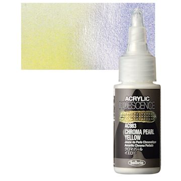 Open in modal - Holbein Iridescence Acrylic - Chroma Pearl Yellow 30 ml and swatch
