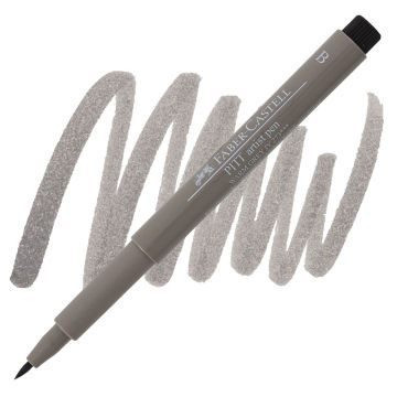 Faber-Castell Pitt Artist Pen - Warm Gray IV, Brush Nib pen and swatch