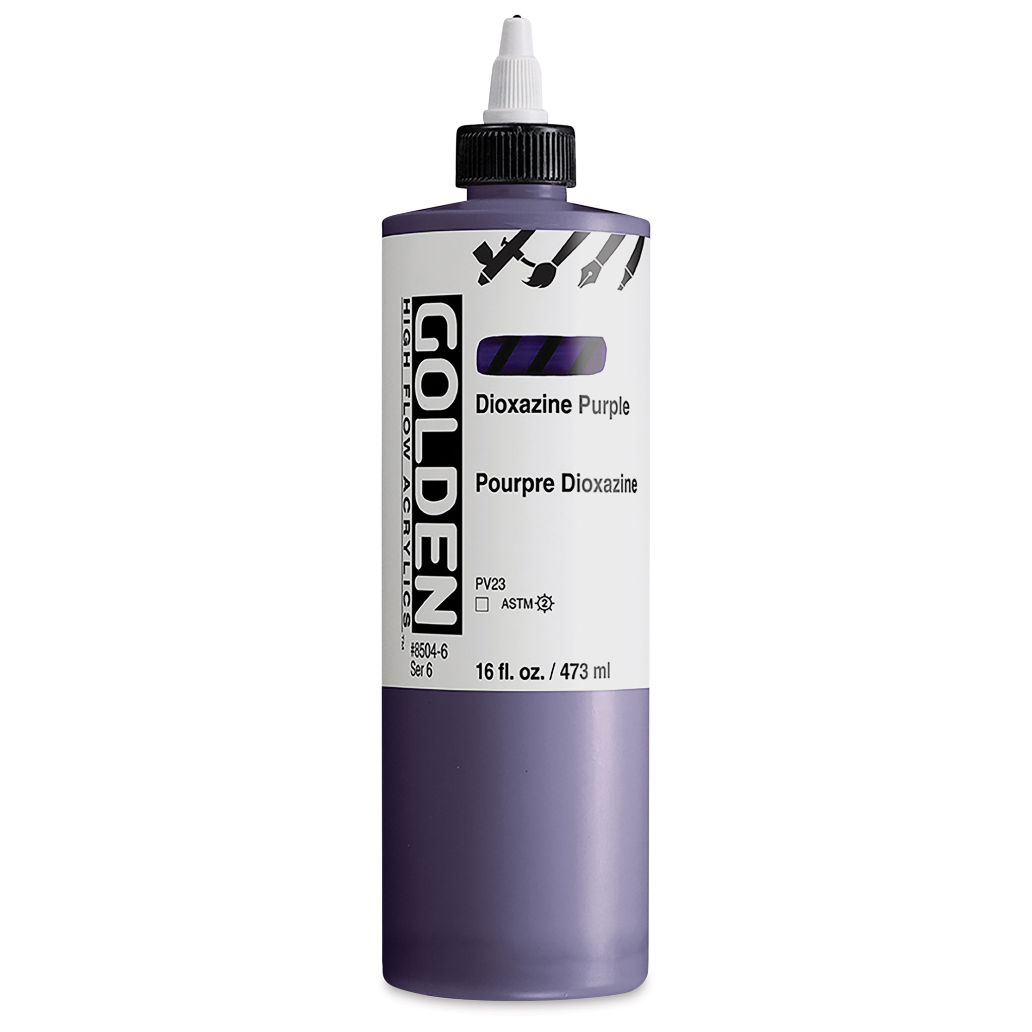 Golden High Flow Acrylics - Dioxazine Purple, 1 oz bottle