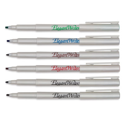 Speedball Elegant Writer Calligraphy Markers Sets - Components of Set of 6 assorted Markers shown
