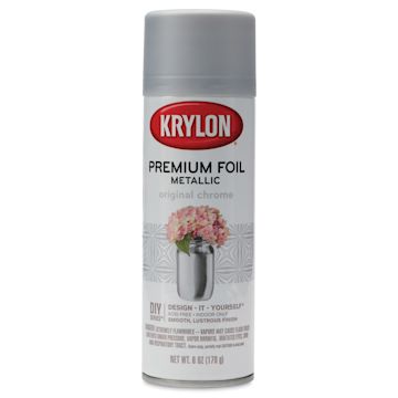 Open in modal - Krylon Foil Metallic Spray Paint - Original Chrome, 6 oz, front of can
